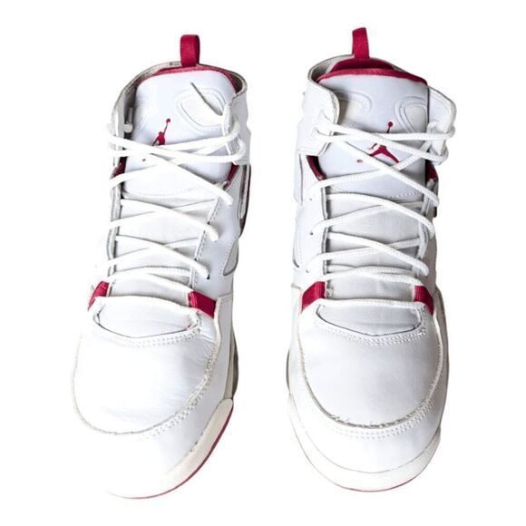 Nike Air Jordan Flight Club 91 "White Pure Platinum Sail Mystic Hibiscus" Sneake - Picture 4 of 7